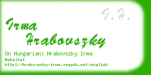 irma hrabovszky business card